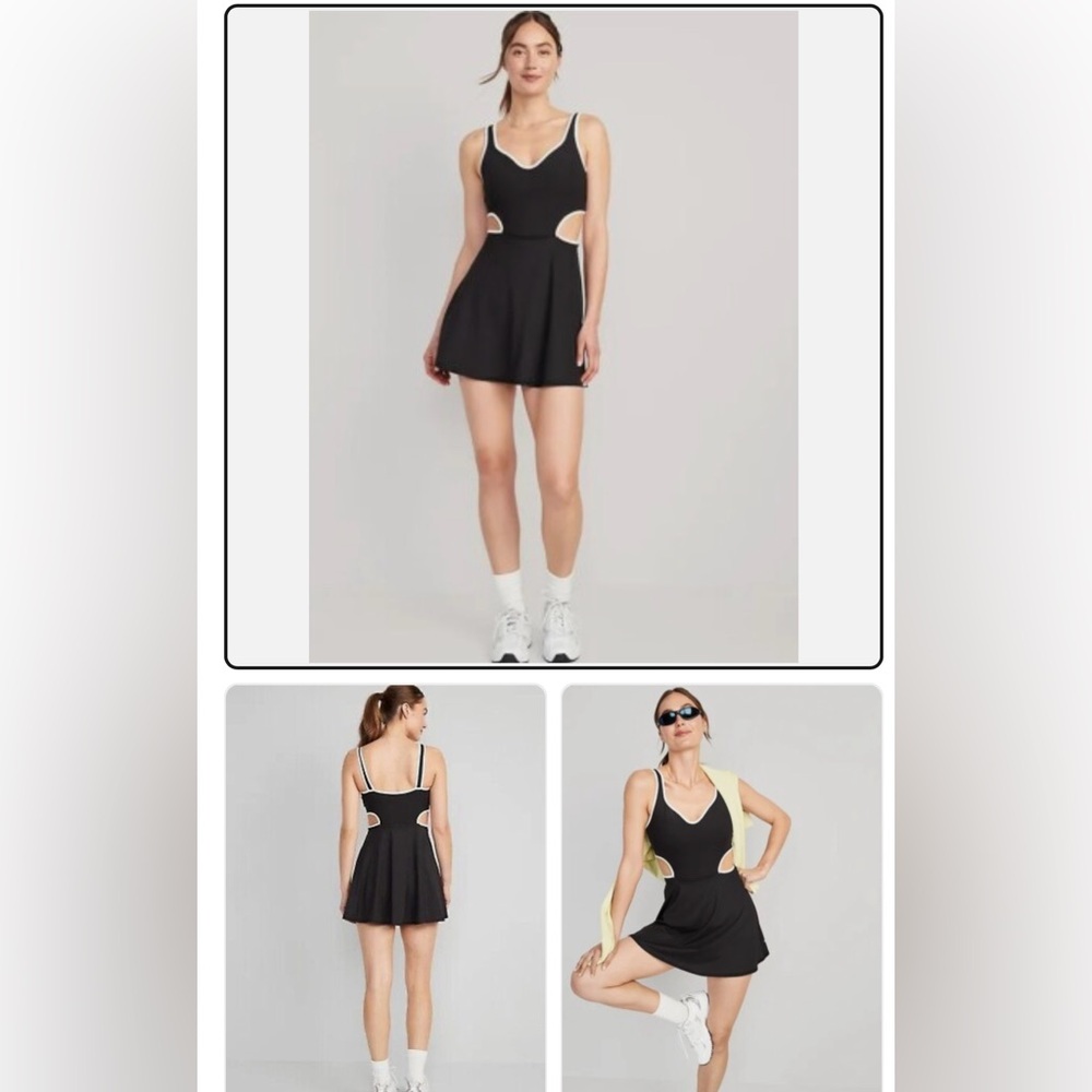Old Navy Active Black Cut-Out Skort dress with inside pocket.